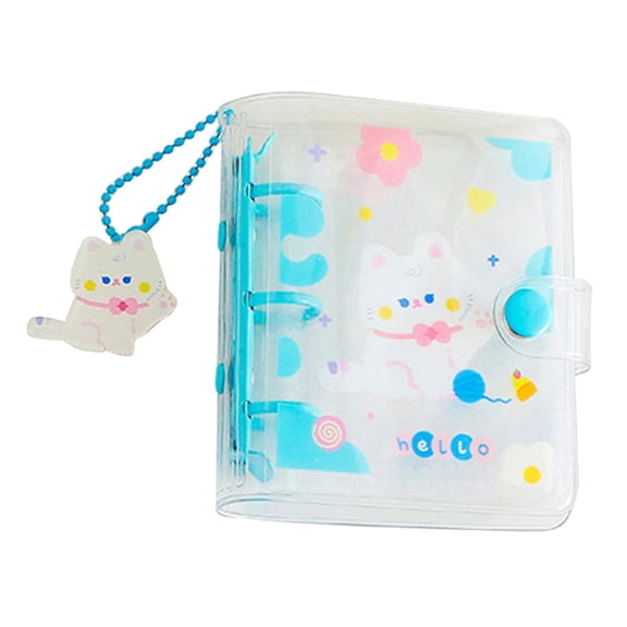 FVDPWYE Cute Mini Photo Album 10 Pockets ID Holder with Pendant Photocard Holder Blue