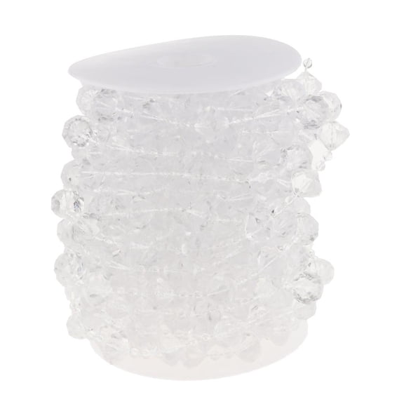 FVDPWYE DIY Acrylic Crystal Bead Strand Garland Curtain Wedding Decor 10m Clear