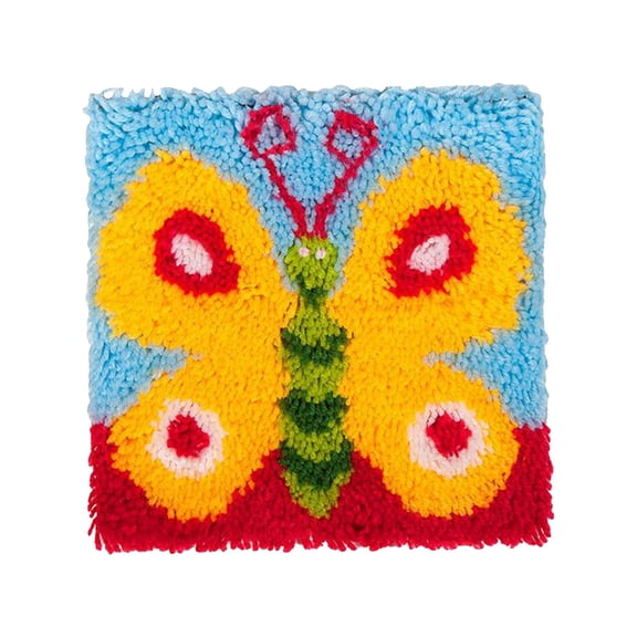 FVDPWYE DIY Latch Hook Kits for DIY Handmade Rug Carpet Cushion Mat Making with Pattern Butterfly