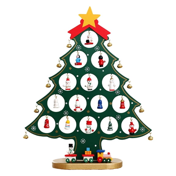 FVDPWYE Desktop Wooden Christmas Tree Decor Funny Table Christmas Tree Ornament for Home Green Large