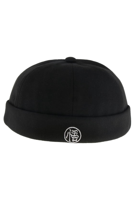 Docker Cap Docker Hat Brimless Made of Wool Felt, Comfortable And Skin-friendly Black B