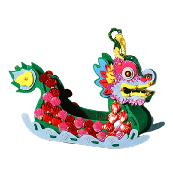 FVDPWYE Dragon Boat Festival Decoration Handmade Non Woven Fabric Handcraft Novelty DIY Green Pink