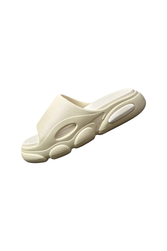 EVA Slippers Floor Slides Shoes Open Toe Sandals Casual Women Men Beach Slippers Beige 37 to 38