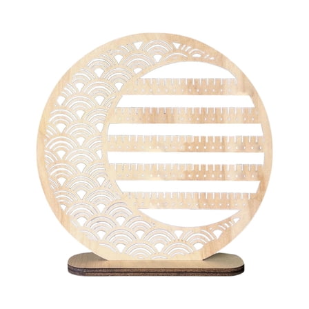 FVDPWYE Earring Holder Organizer, Rustic Design, 5 Tier Jewelry Stand for Women, Hanging Light Wood Color