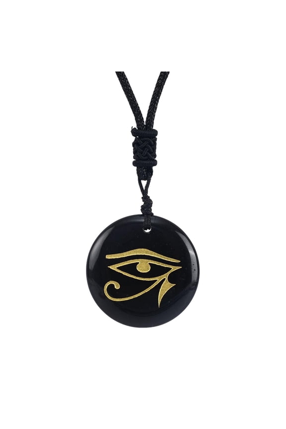 Egyptian Eye of Horus Necklace, Eye of RA Necklace Eye of Horus Pendant Necklace Black
