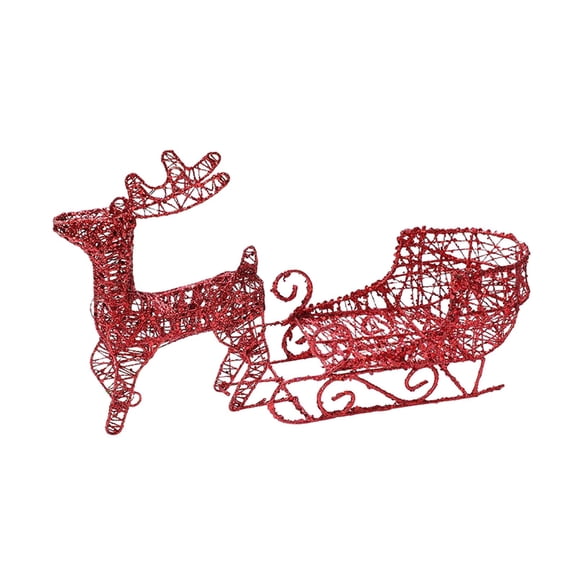 FVDPWYE Elk Sleigh Ornaments Crafts Elegant Sled Figurine Scene Display Collectible Mini Red