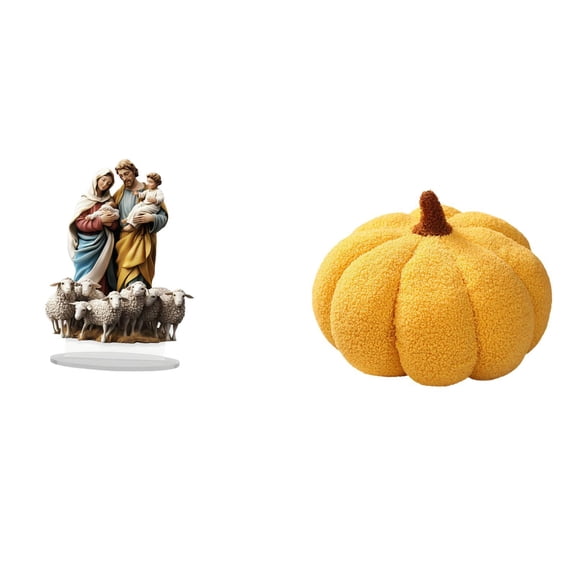FVDPWYE Enchanting Acrylic Pumpkin Plush Tabletop Decor DIY Unique Gift for Holiday Home Fireplace and Bedroom Sofa Cushion Ornament
