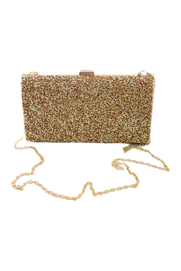 Evening Bag Handbag Versatile with Rhinestones Shoulder Bag for Street Shopping Gold