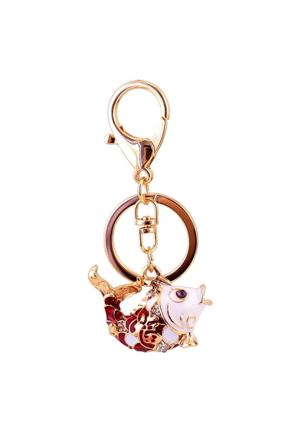 Fashion Carp Fish Key Chain Metal Holder Key Chain Hooks Swivel Claw Clasps red