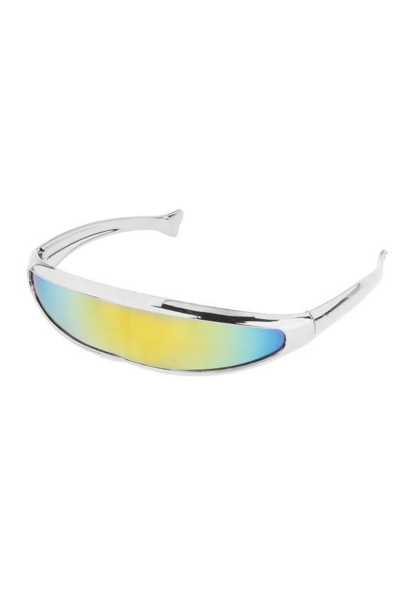 Fashion Futuristic Sunglasses Glasses Alien Robot Mirror Lens Narrow Glasses For yellow
