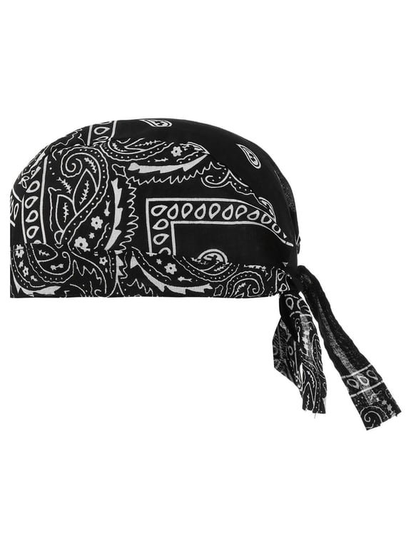 Fashion Unisex Men Women Breathable Bandana Hat Do Durag For Party Outdoor Daily black