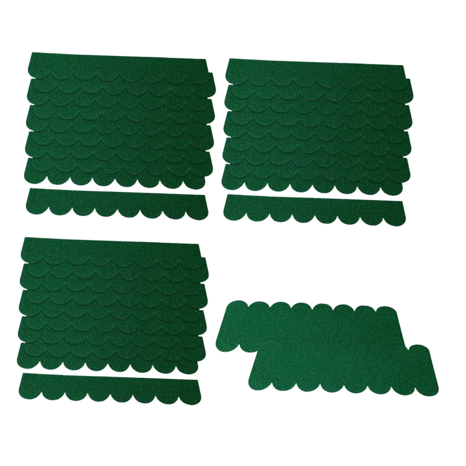 FVDPWYE Felt Cloth Sheets Craft Felt Handmade Felt Fabric Dollhouse Wooden Roof Shingles Green