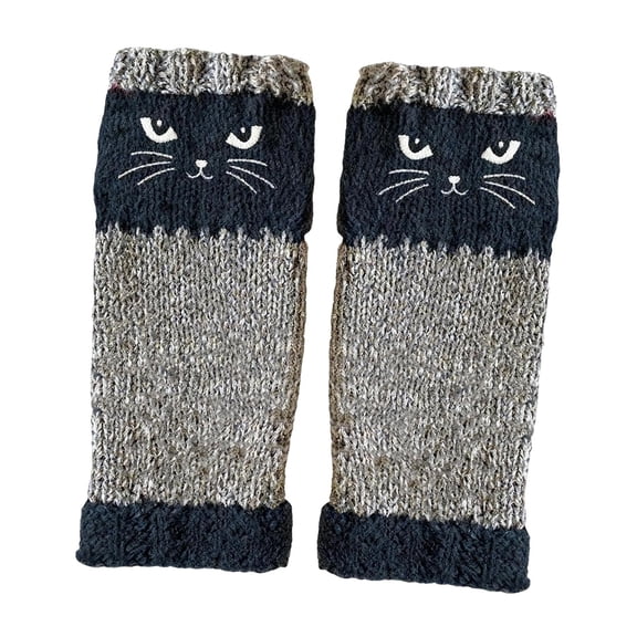 FVDPWYE Fingerless Gloves Cute Wrist Sleeves Knitted Gloves Cold Weather Arm Warmers blue