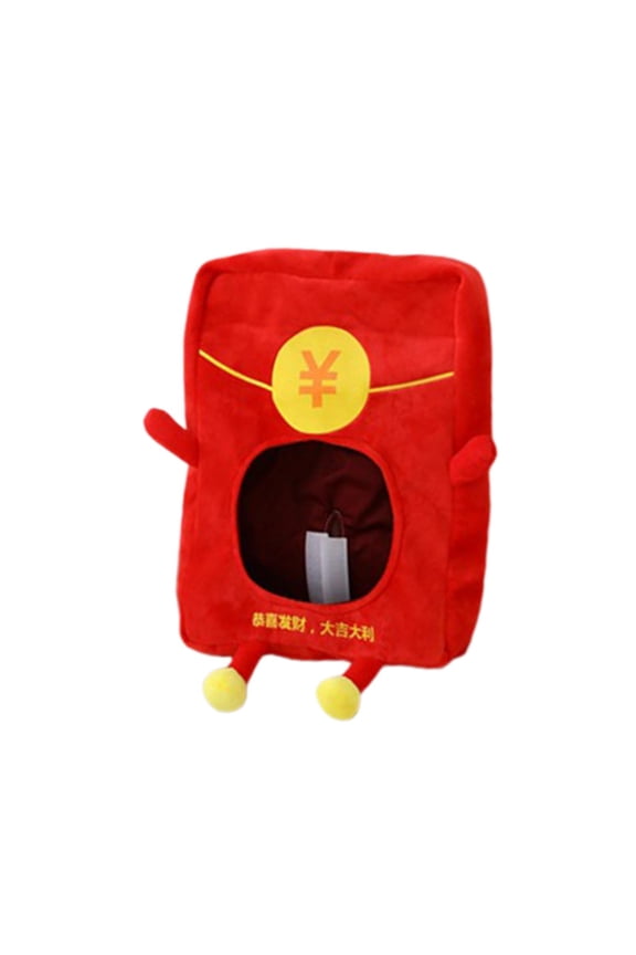Funny Plush Red Envelope Hat for Adults Kids Selfie Stuffed Toy Cosplay Headwear