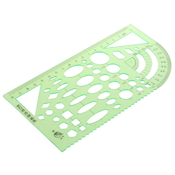 FVDPWYE Green Plastic Drafting Drawing Tool Ruler Geometric Oval Template for Students 1