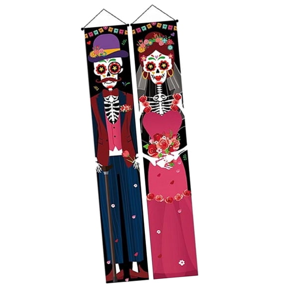 FVDPWYE Halloween Banner Hanging Scary Decorative Sign Halloween Decor for Haunted House Style D