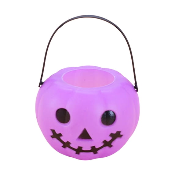 FVDPWYE Halloween Pumpkin Bucket Gift Box Portable Party Favors Trick or Treating Basket Violet