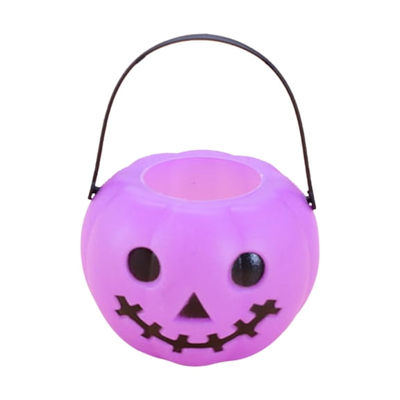 FVDPWYE Halloween Pumpkin Bucket Gift Box Portable Party Favors Trick or Treating Basket Violet