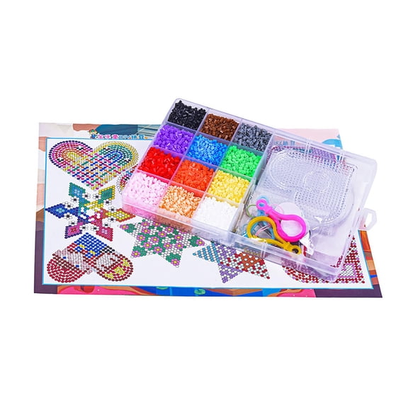 FVDPWYE Hama Beads with Box DIY Art Craft Christmas Gift 5mm with Pegboards Ironing Paper Fuse Beads Kit