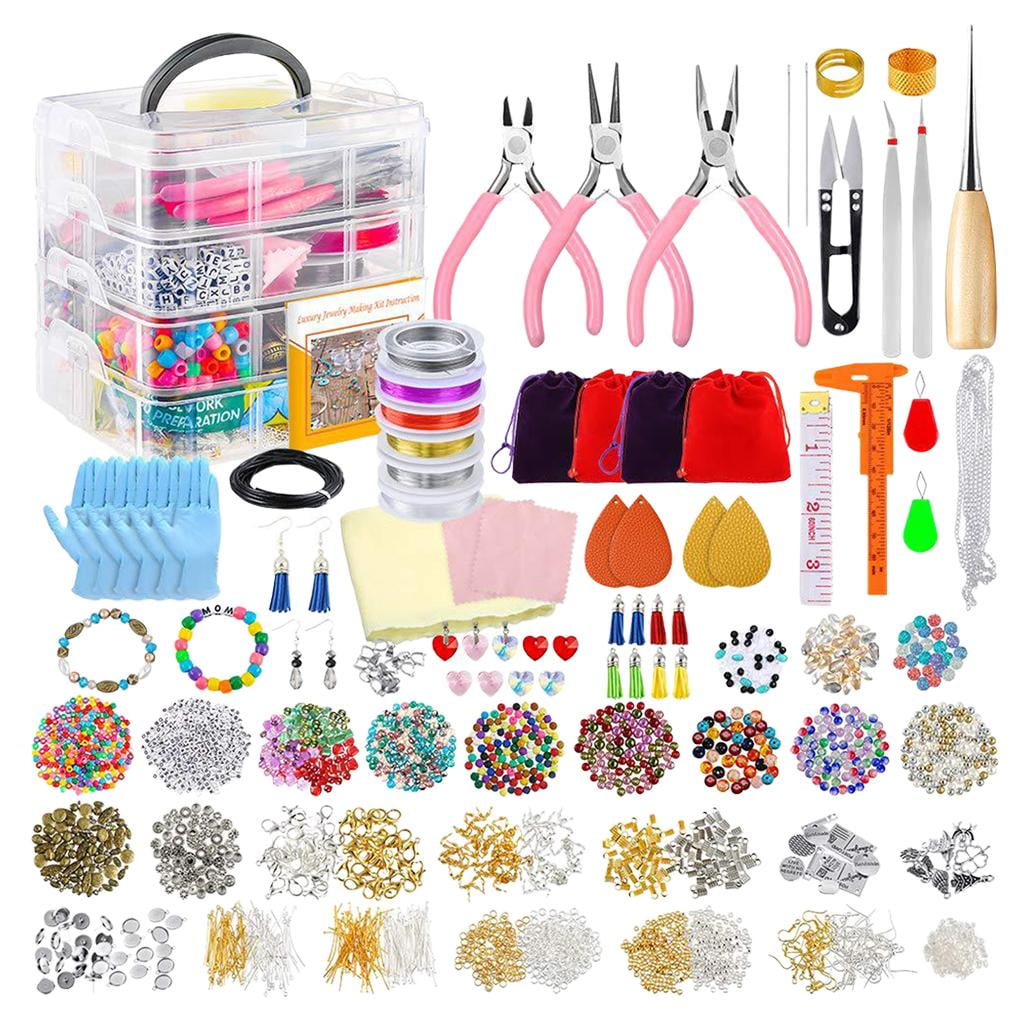 FVDPWYE Jewelry Making Combination Set Alphabet Loose Beads Tweezer DIY Wire Variety for