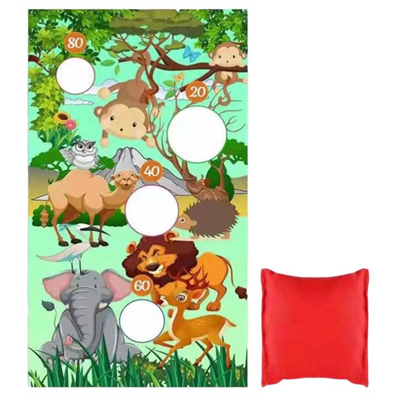 FVDPWYE Jungle Animals Toss Game Decorations Fun Throwing Game Set Bean Bags for Outdoor