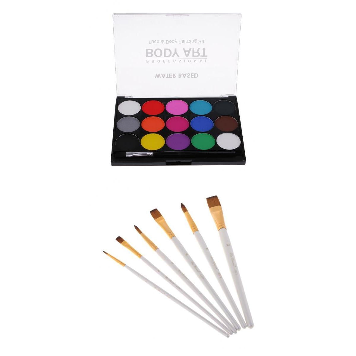 FVDPWYE Kids Face Body Paint Wooden Handle Paint Brush Sets Drawing Party Cosplay