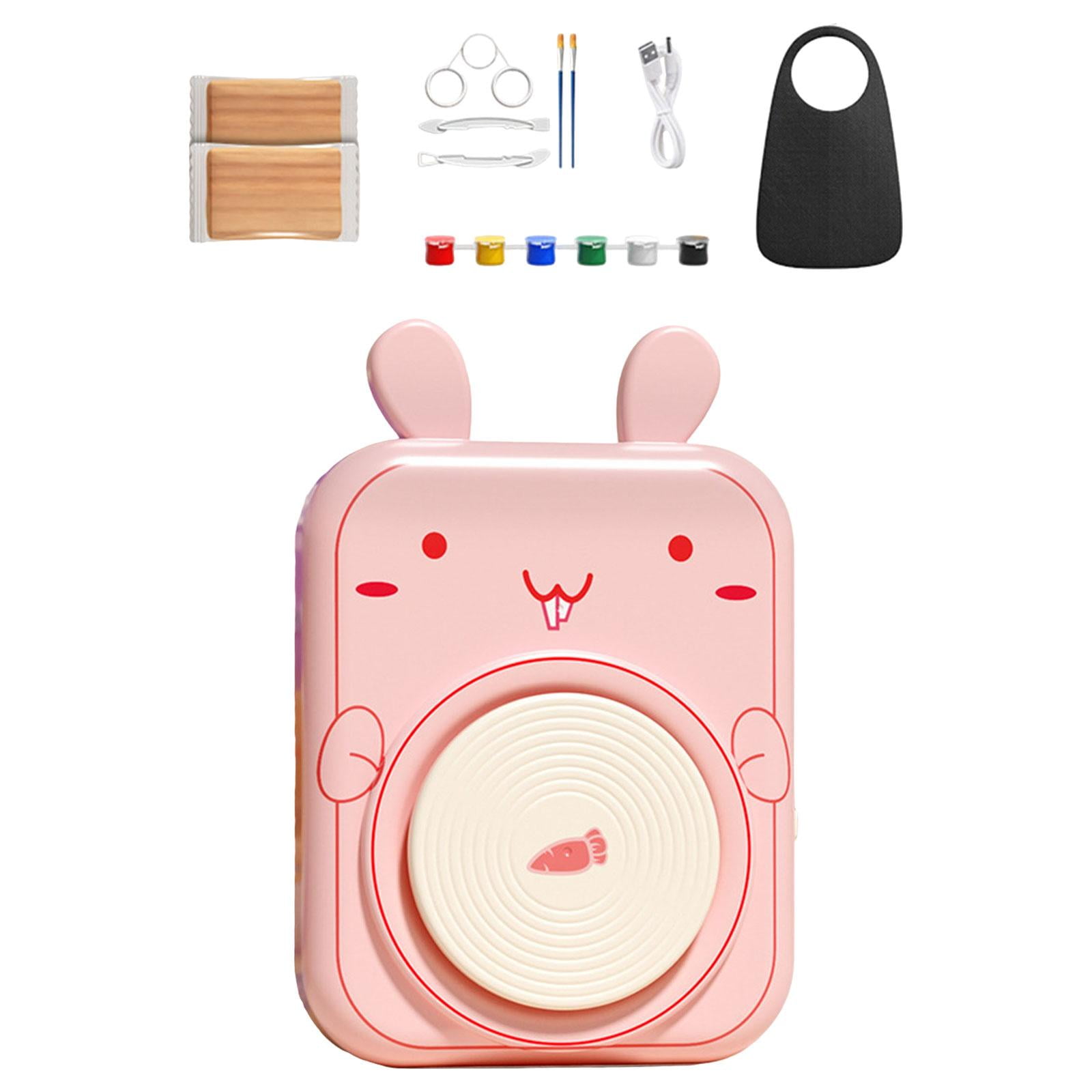 FVDPWYE Kids Pottery Wheel DIY Clay Crafts Toys Hands on Practice Air Drying Lightweight Bunny Shaped