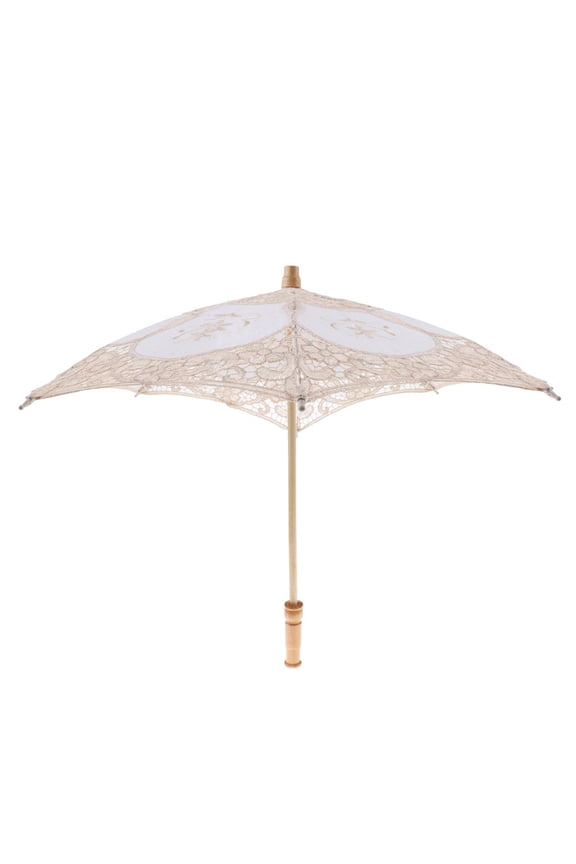 Kids Small Princess Wedding Lace Umbrella Wooden Handle Parasol Party Decoration