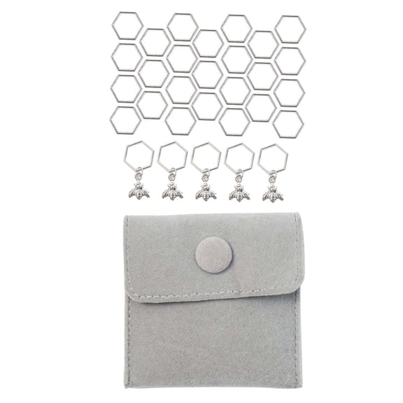 FVDPWYE Knitting Markers Knitting Stitch Markers Reusable DIY 3 Pieces for DIY Handmade with gray bag