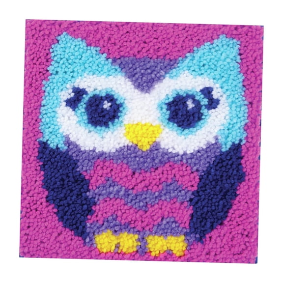FVDPWYE Latch Hook Kits for DIY Rugs Carpets Sofa Cushion with Pattern Printed and Basic Pink Owl