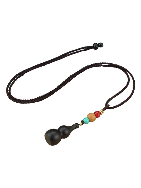 Long Necklaces Sweater Chain Clothes Accessories Gourd Pendant Necklace for Men Black