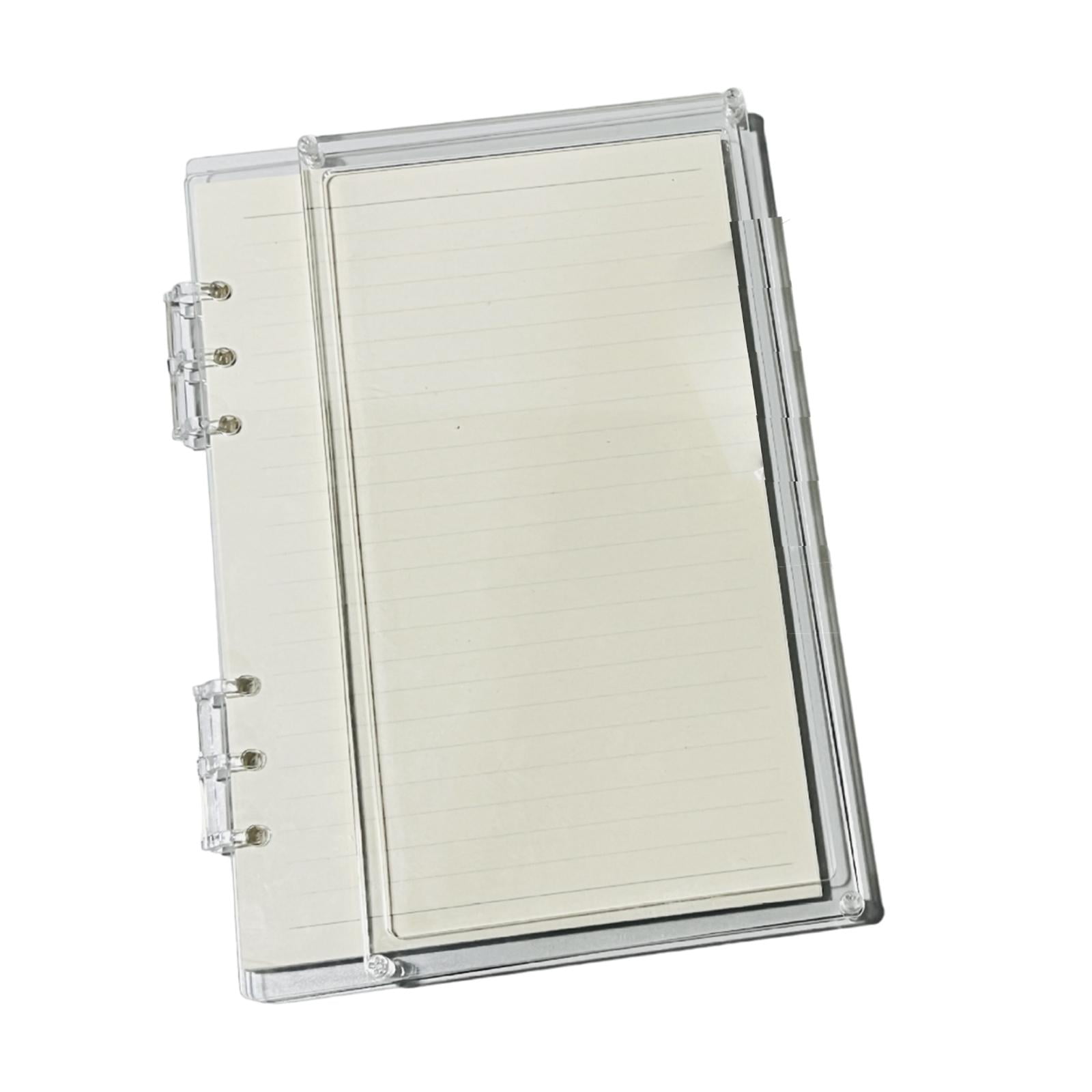 FVDPWYE Loose Page Diary Book 6 Ring Writing Paper Refill Clear Cover A5/A7 Notebook for A5 Clear