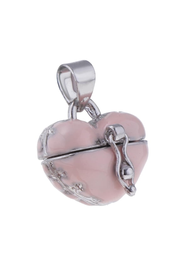 Love Heart Enamel Locket Casket Cremation Keepsake Urn Pendant Pink