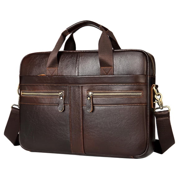 FVDPWYE Men Briefcase Multi Pockets Practical Business Laptop Bag Lightweight Adjustable Dark Coffee