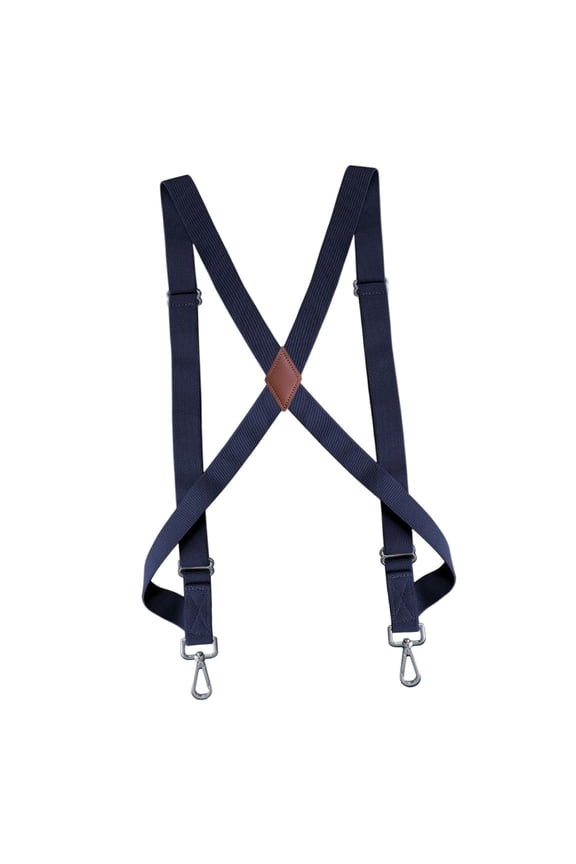 Men Women Suspender Elastic X Type Heavy Duty Swivel Hooks Unisex for Belt Loops Dark Blue