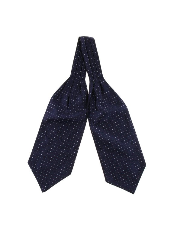 Men's Chic Gentleman Style Polka Dot Polyester Silk Cravat Ascot Necktie - Blue,
