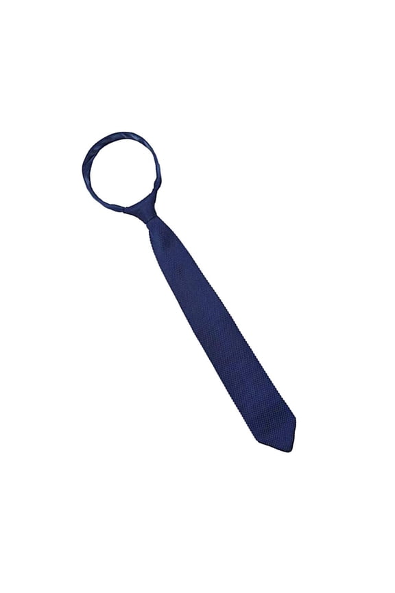 Men's Fashion Knitted Solid Necktie Casual Narrow Skinny Woven Tie Navy Blue