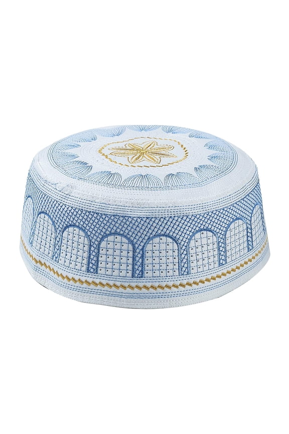 Mens Prayer Hat Skull Embroidery Blue