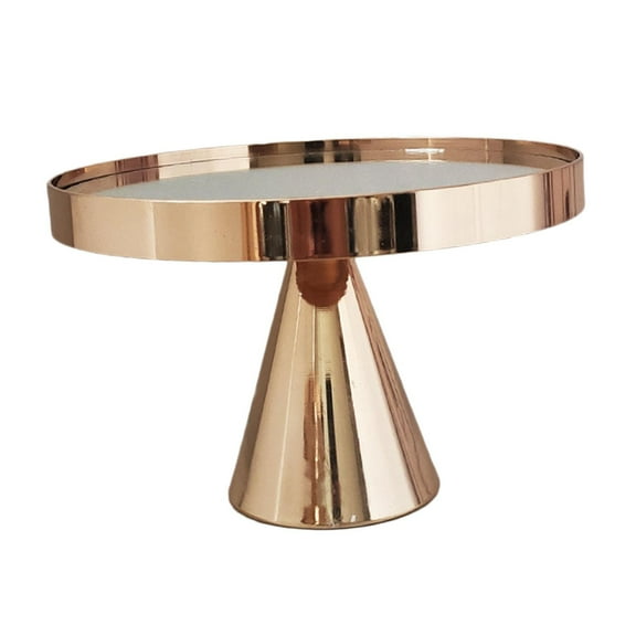 FVDPWYE Metal Cake Stand 20cm Snack Tray Round Footed Cake Platter for Table Centerpiece Short