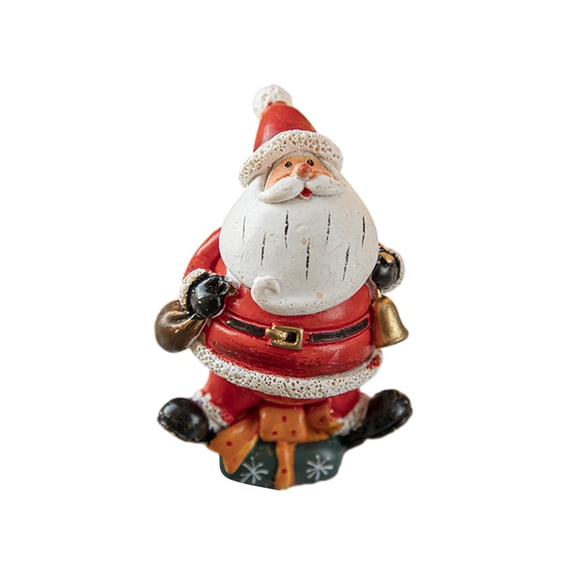 FVDPWYE Mini Santa Christmas Figurines Freestanding Collectible Sculpture Desktop Office Style D