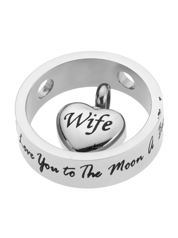 Mom/Dad/Husband/Wife//Sister/Blank Stainless Steel Urn Keepsake Pendant - Wife