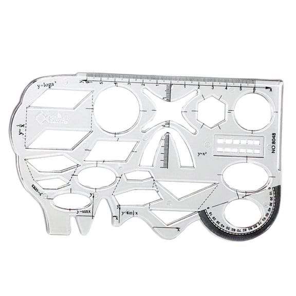 FVDPWYE Multi-Function Drawing Ruler Geometry Stencil Template Plastic Building Formwork