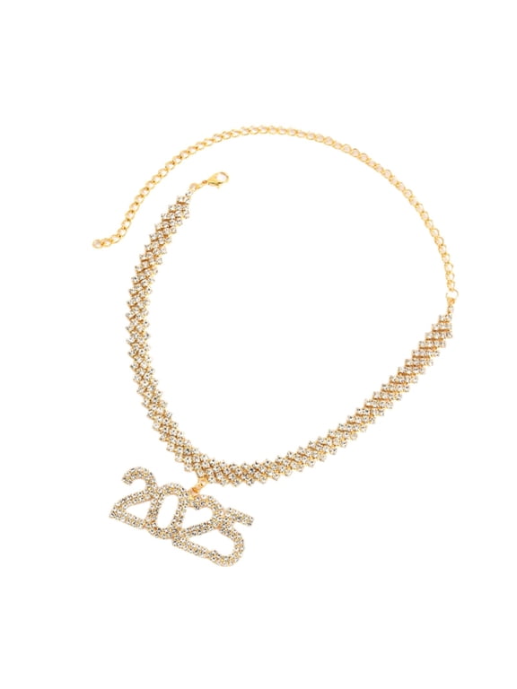 Neck Chain 2025 Choker Necklace Sparkly Dazzling Statement Link Chain Rhinestone Golden