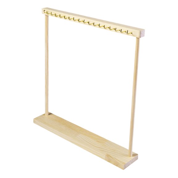 FVDPWYE Necklace Display Holder Jewelry Display Rack Wood Anti Slip Base Necklace Hanger 18 Hooks