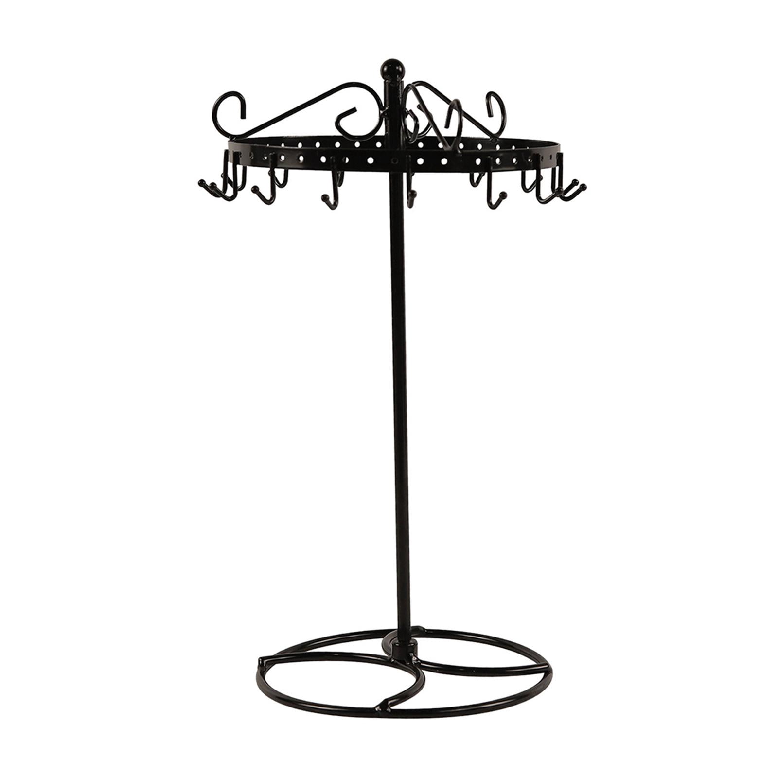 FVDPWYE Necklace Holder Organizer,Necklace Organizer Home Room Deocr Hanger with 15 Hooks Jewelry Display Tree for Keychain Necklaces Black