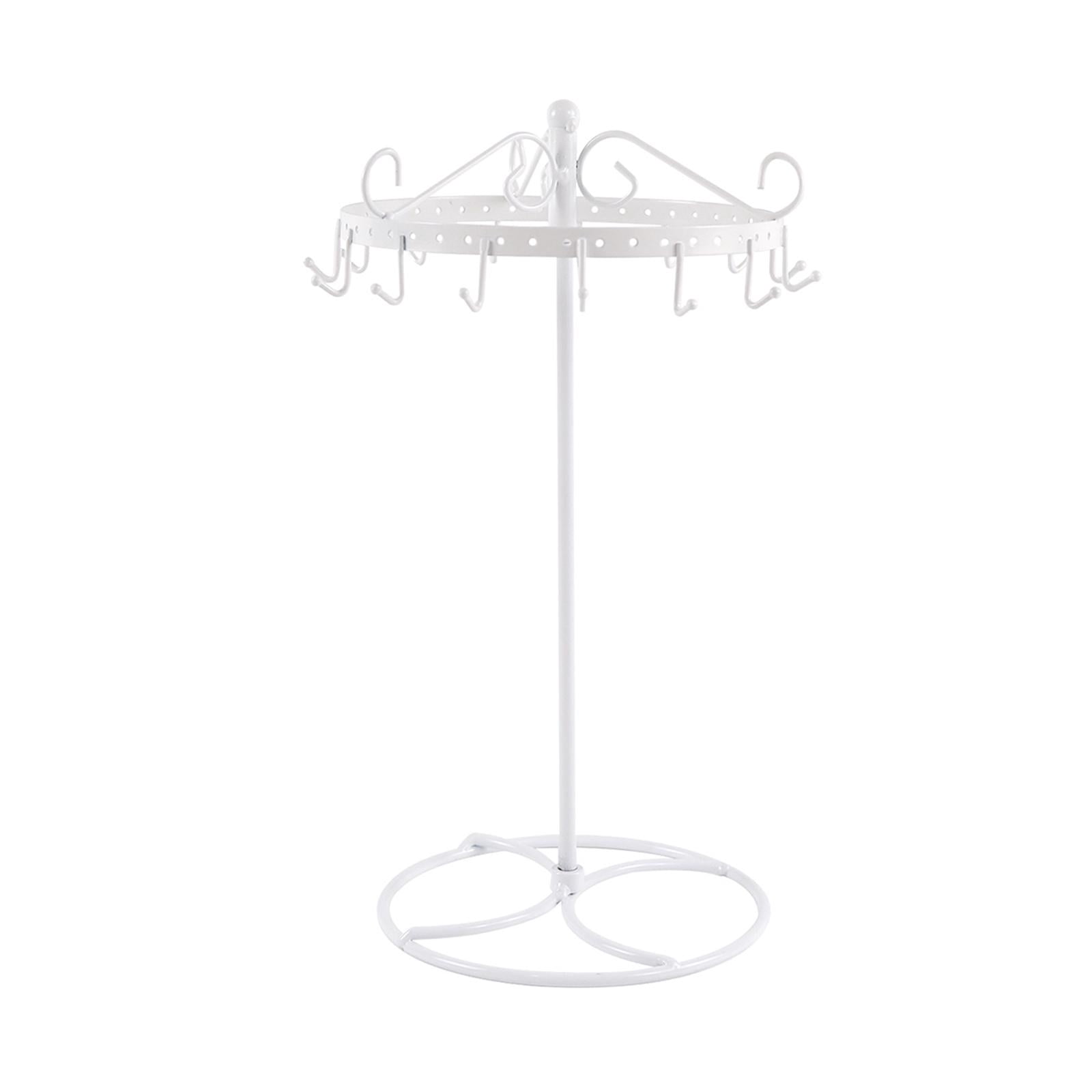 FVDPWYE Necklace Holder Organizer,Necklace Organizer Home Room Deocr Hanger with 15 Hooks Jewelry Display Tree for Keychain Necklaces White
