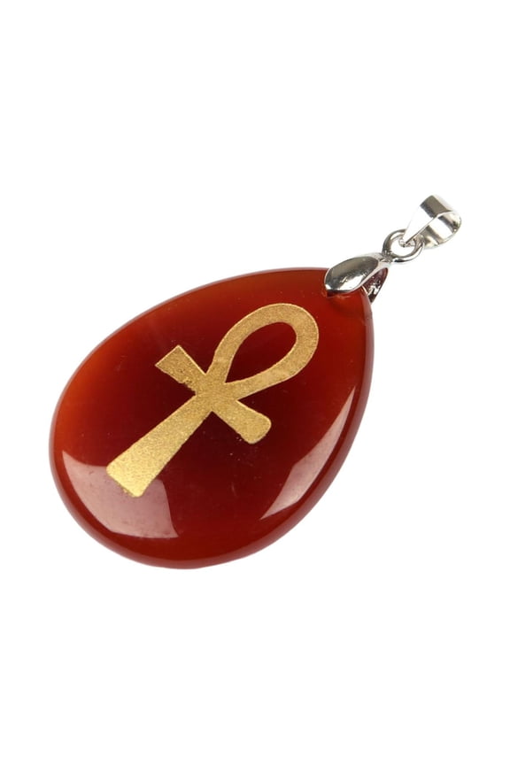 Necklace Pendant Ankh Cross Pattern Ancient Egyptian Jewelry Amulet Jewelry Red
