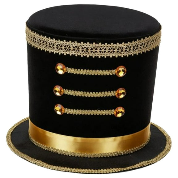 FVDPWYE Nutcracker Hat Halloween Adult Toy for Mardi Gras Holiday Fancy Dress Band Major Black