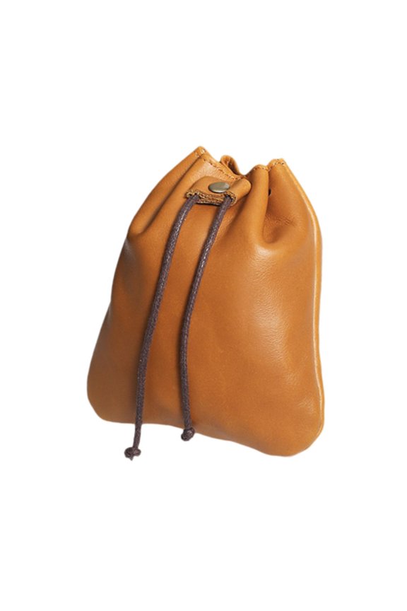 PU Leather Change Pouch Compact Mini Drawstring Bag for Earpieces Keys Cards