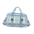 thumbnail image 1 of FVDPWYE PVC Clear Tote Bag Waterproof PVC Gym Bag for Beach Camping Yoga Stadium Concert Blue, 1 of 9